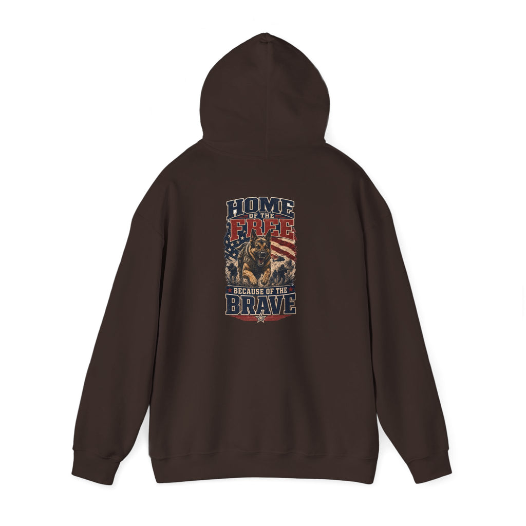 1776 Patriotic Hoodie — "Free Because of the Brave" Military Veteran Sweatshirt