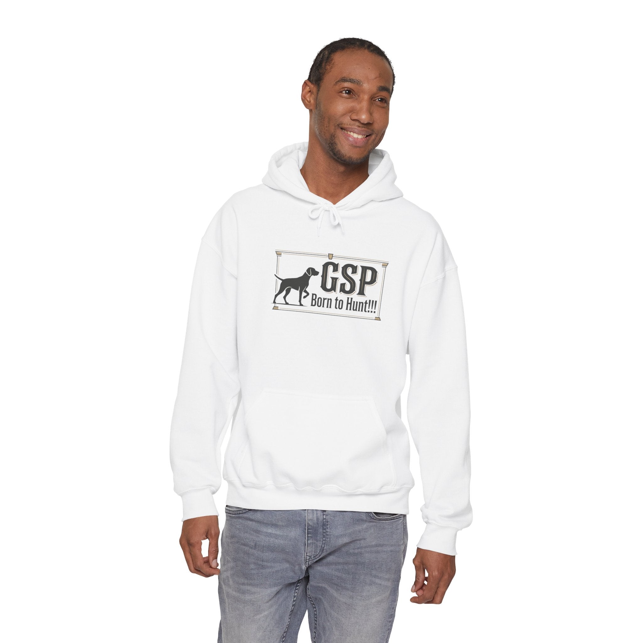 GSP 'Born to Hunt' Hoodie — German Shorthaired Pointer Blueprint Design