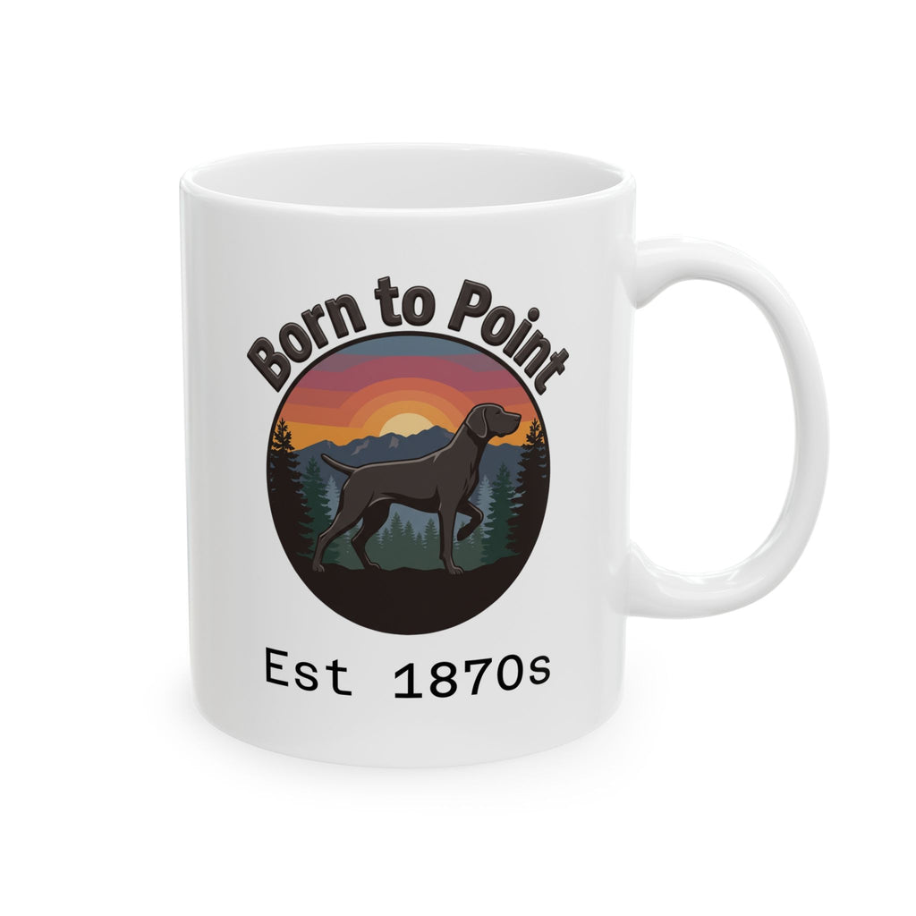 GSP Ceramic Mug — Born to Paint Vintage Sunset Logo (11oz & 15oz)