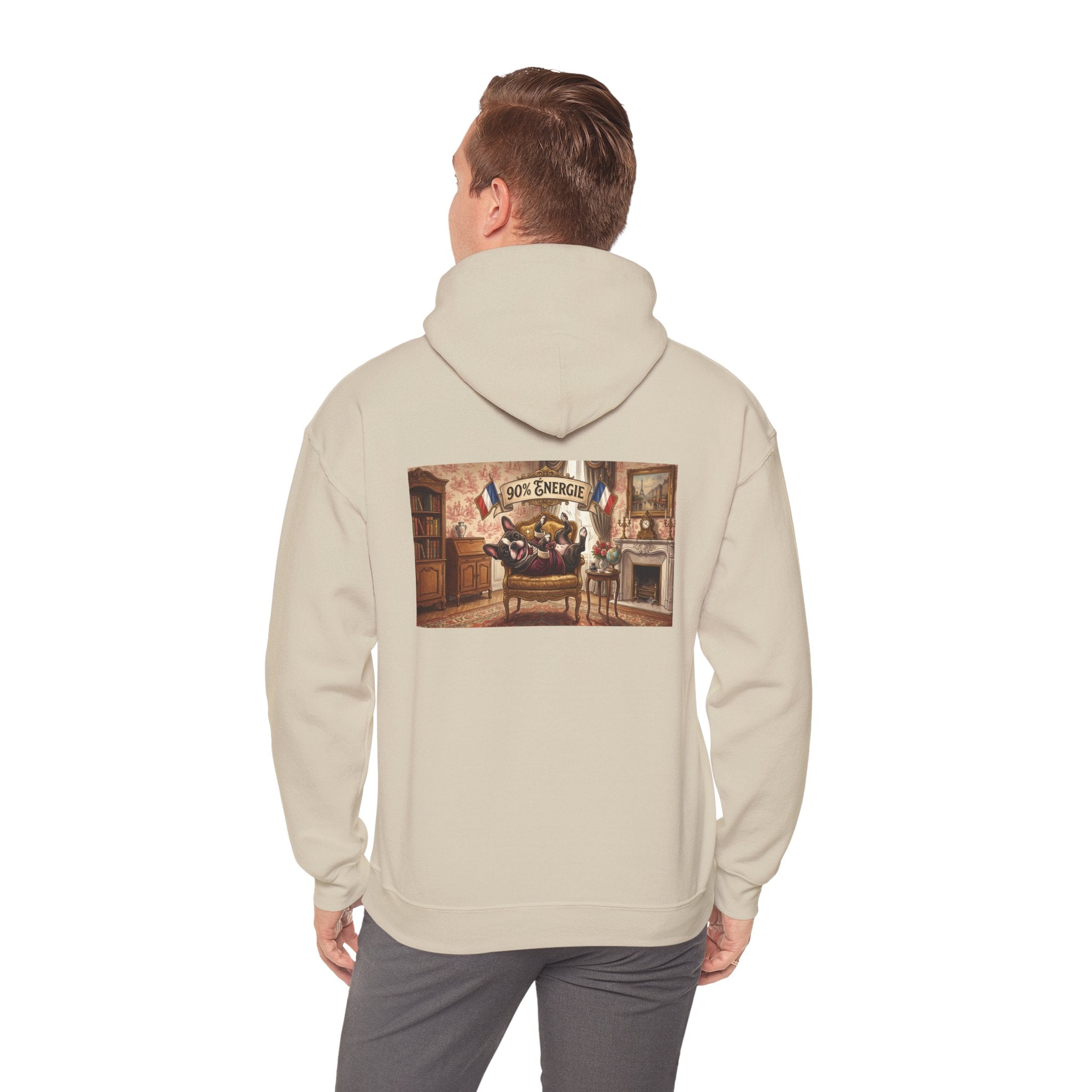Frenchie Hoodie 90% Energy — Graphic Pullover