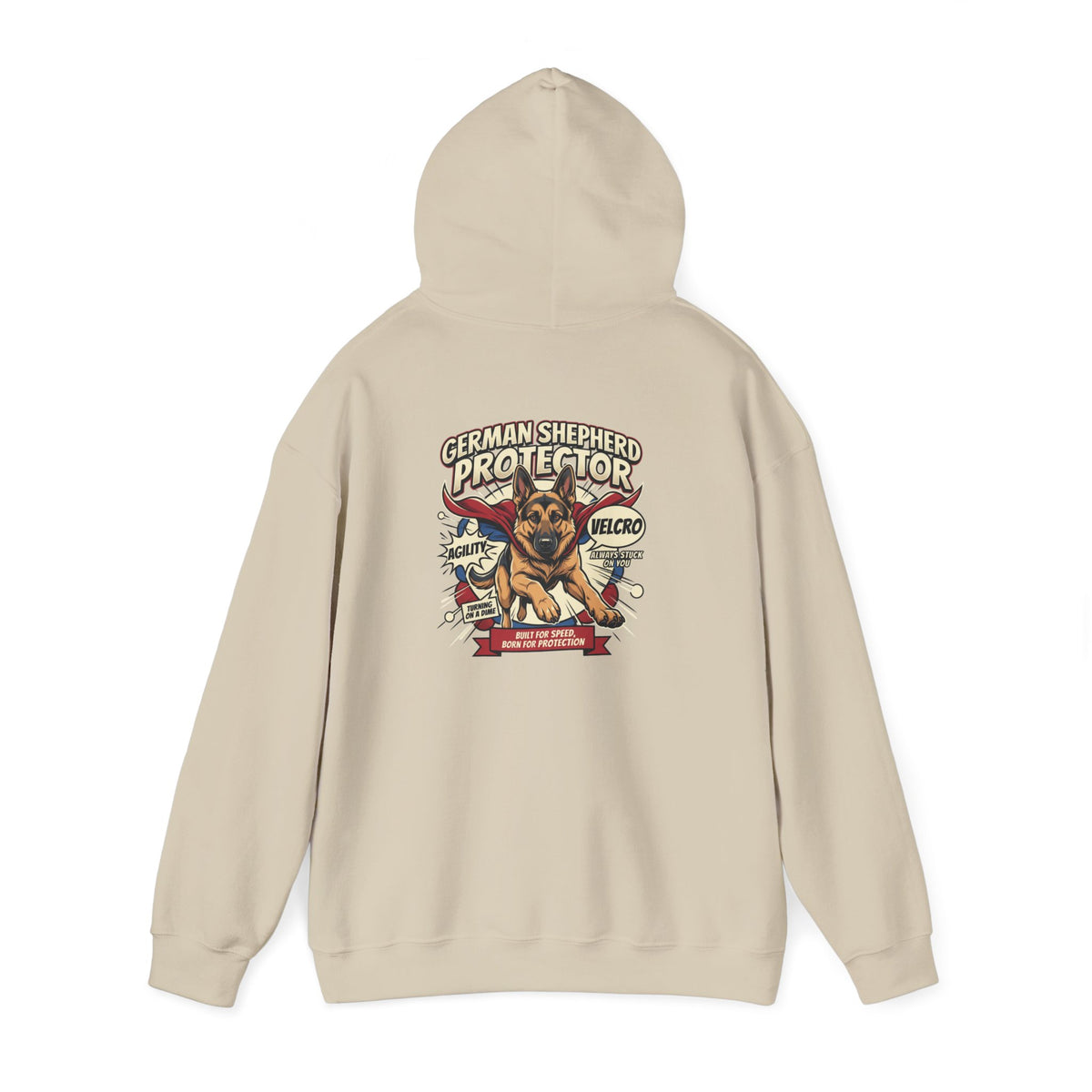 German Shepherd Protector Hoodie — "Not All Heroes Wear Capes" Dog Lover Pullover