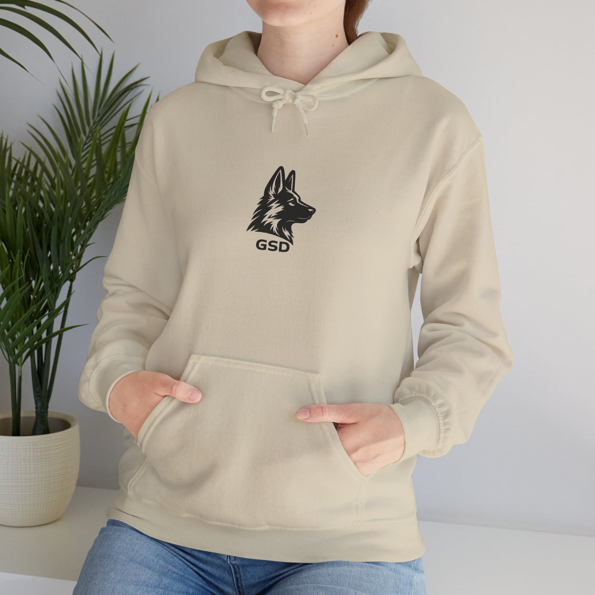 German Shepherd Hoodie - "I Can Run What's Your SuperPower" - Word Cloud Dog Silhouette Graphic Sweatshirt