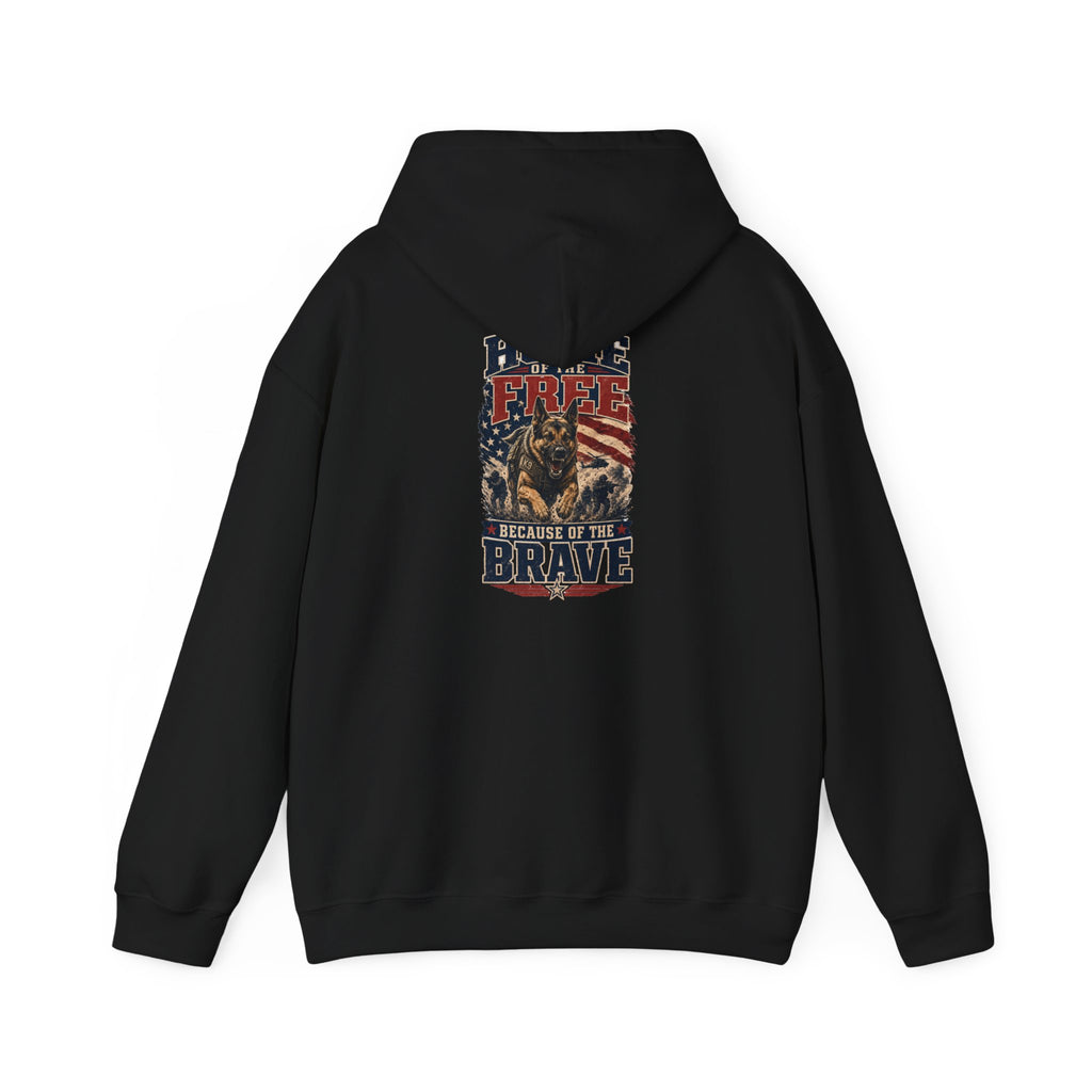 1776 Patriotic Hoodie — "Free Because of the Brave" Military Veteran Sweatshirt