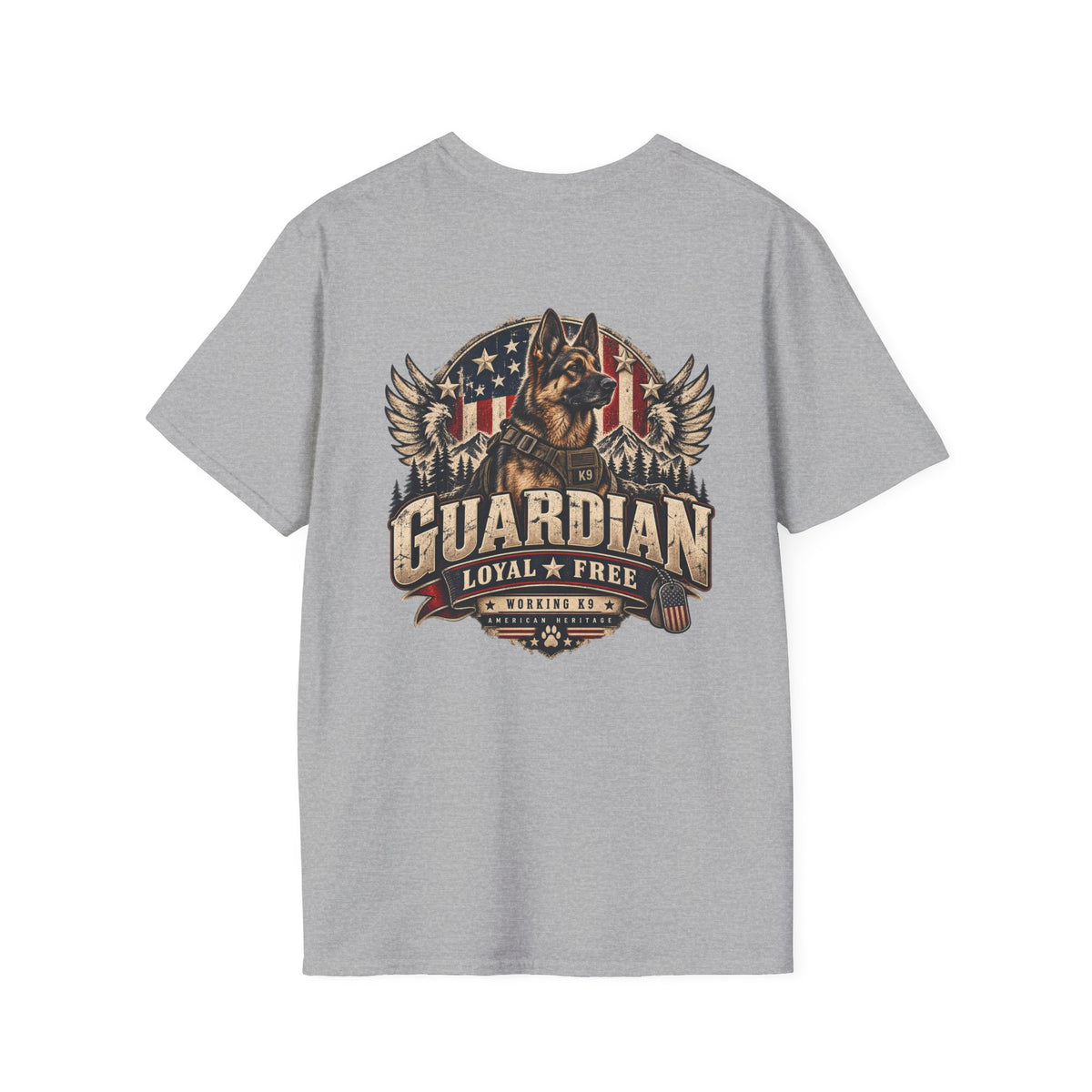 Guardian German Shepherd T-Shirt — Loyal & Free Patriotic K9 Tee