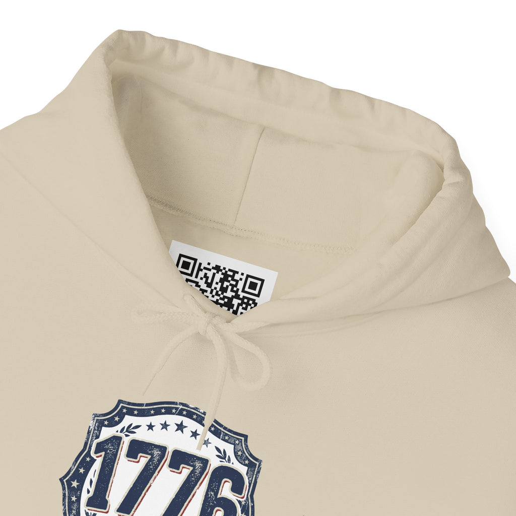 1776 Patriotic Hoodie — "Free Because of the Brave" Military Veteran Sweatshirt