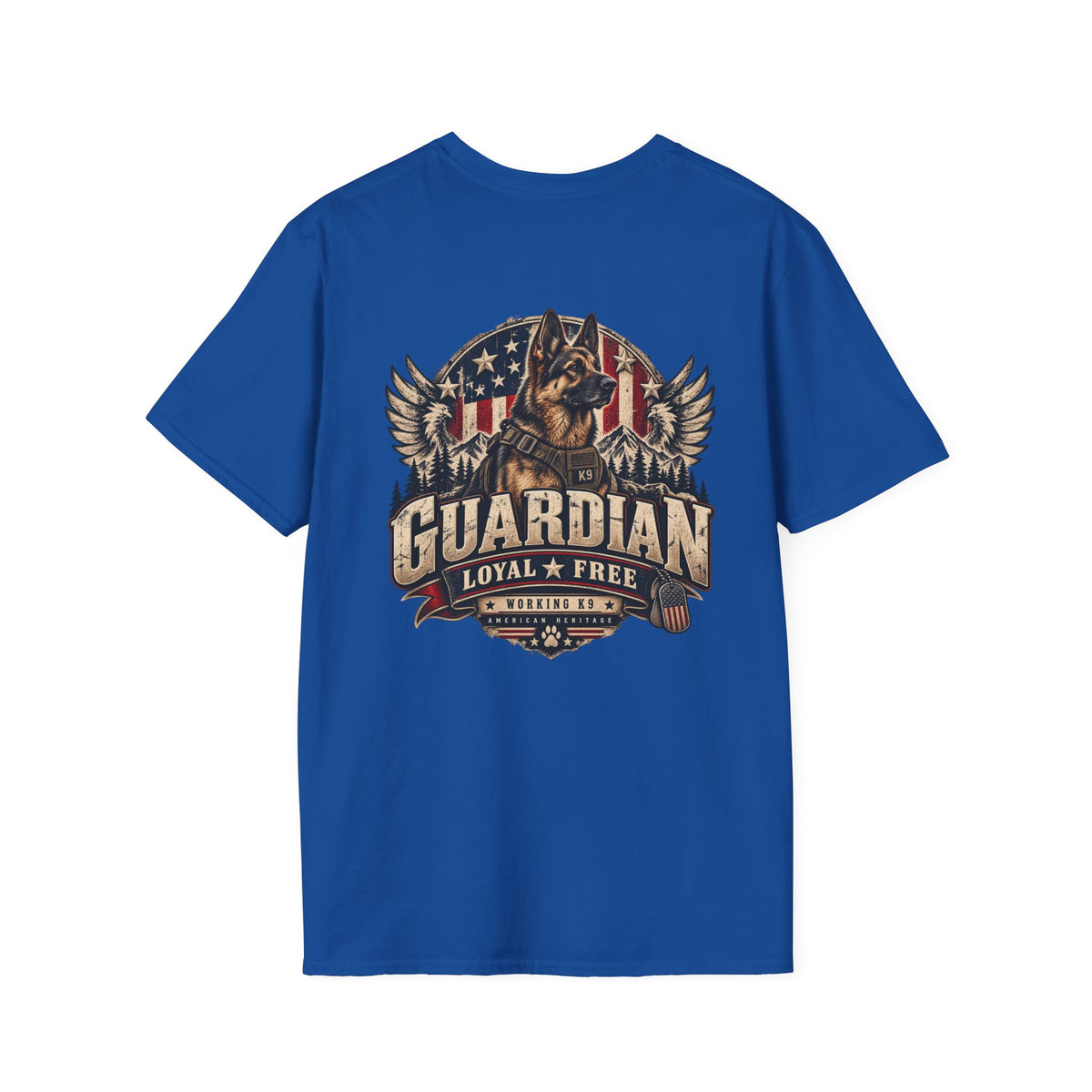 Guardian German Shepherd T-Shirt — Loyal & Free Patriotic K9 Tee