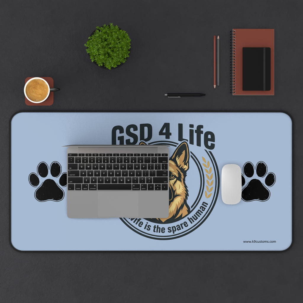 GSD 4 Life Desk Mat – “My Wife is the Spare Human” German Shepherd Mouse Pad