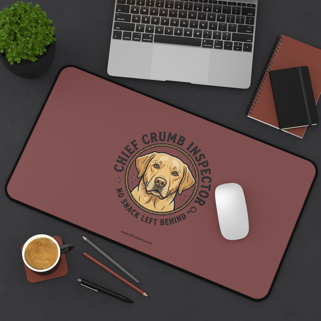 Labrador Retriever Desk Mat — "Chief Crumb Inspector" Labrador Mouse Pad Desk Mat