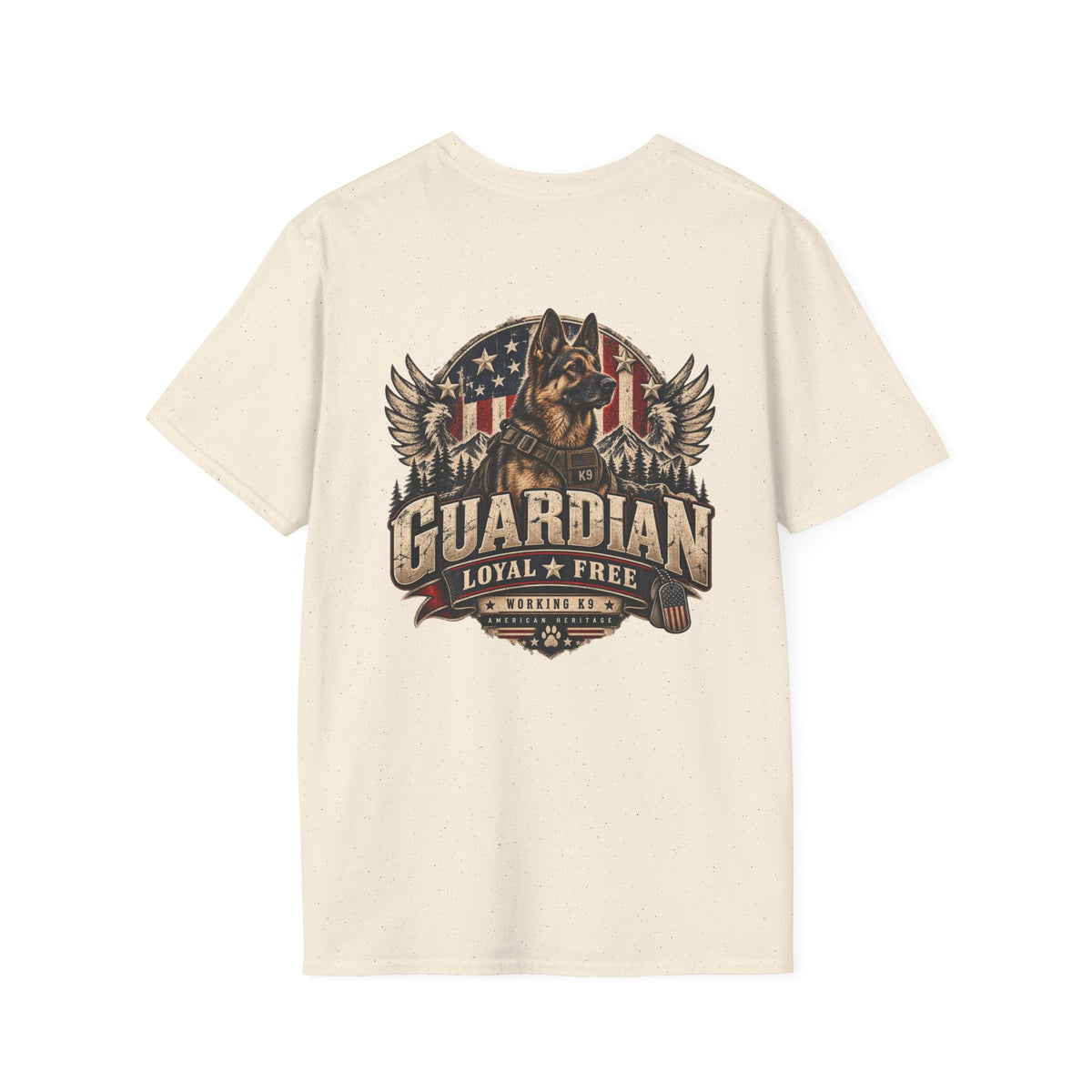 Guardian German Shepherd T-Shirt — Loyal & Free Patriotic K9 Tee