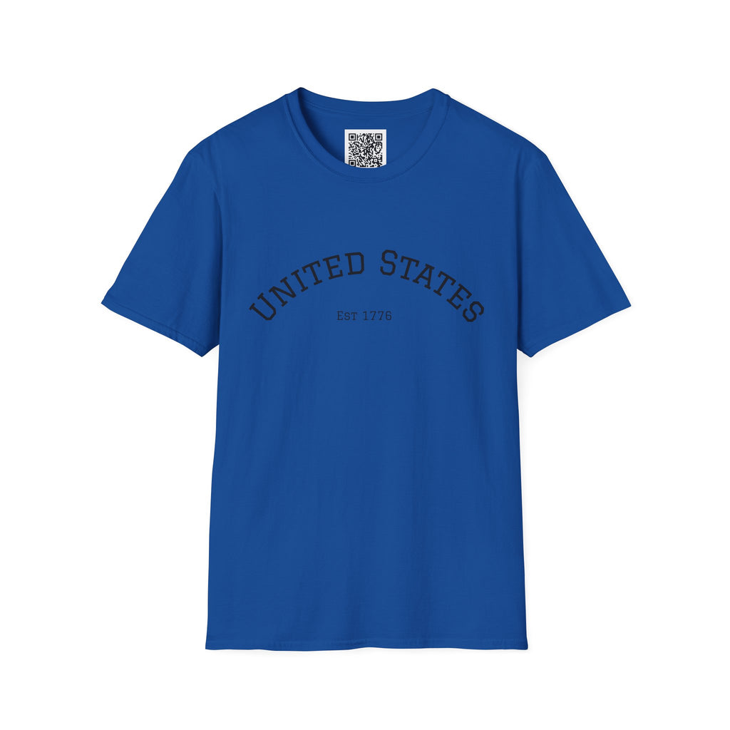 United States EST 1776 T-Shirt | Patriotic Vintage Script Tee