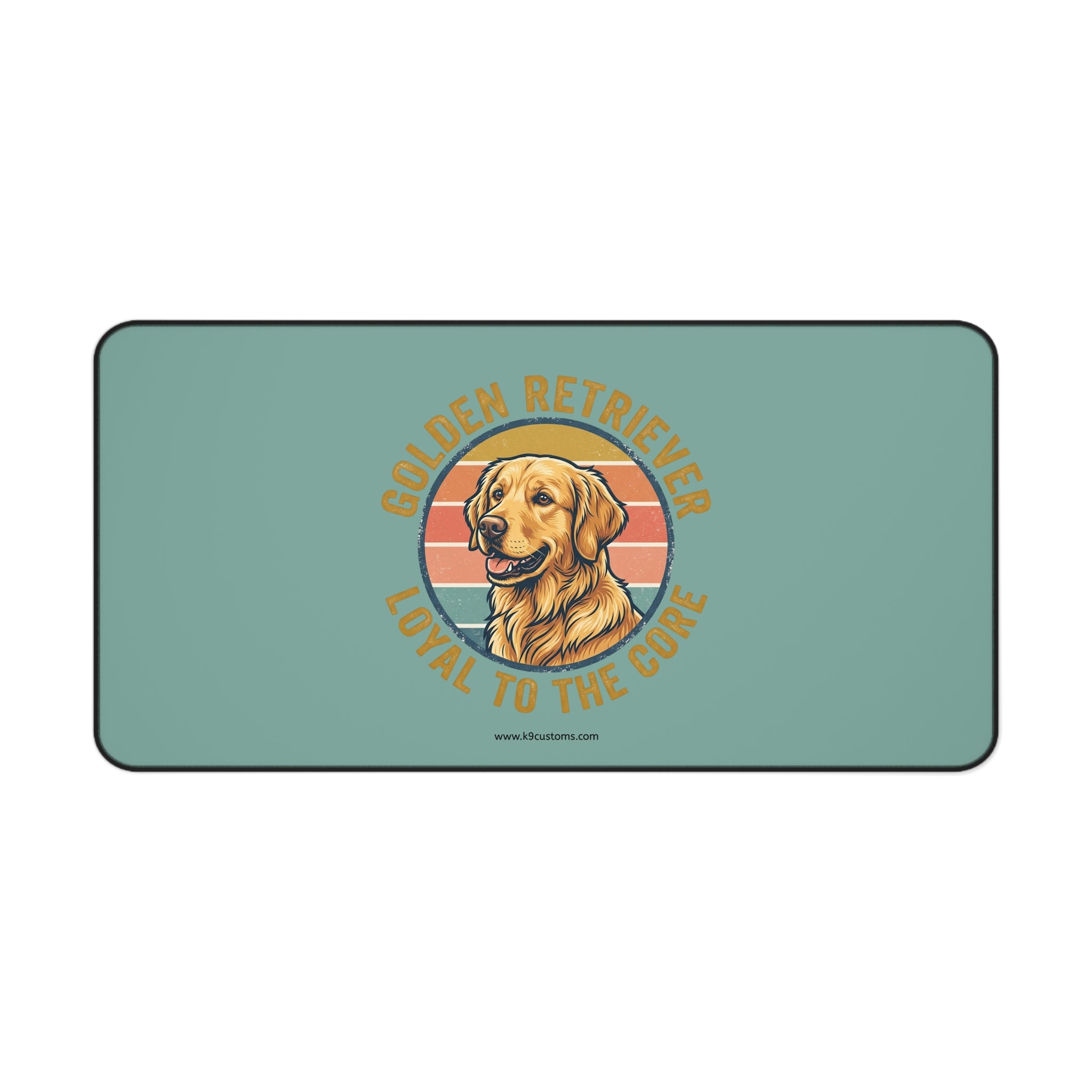 Golden Retriever Desk Mat — "Loyal to the Core" Retro Pet Mousepad