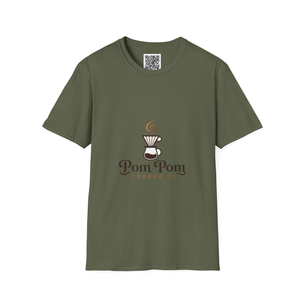 Pomeranian Pom Pom Coffee Pomeranian T-Shirt — “Fueled by Coffee and Pom Pom Energy”