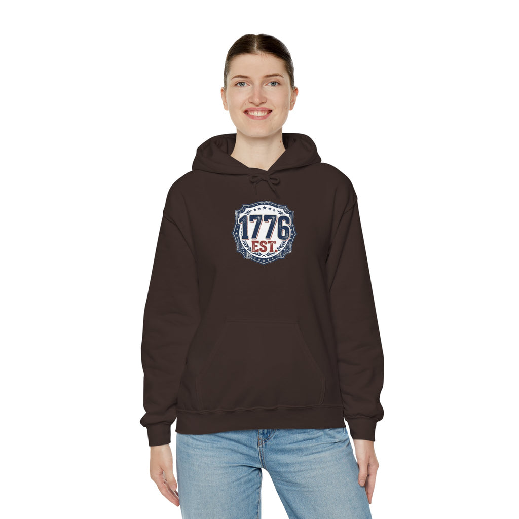 1776 Patriotic Hoodie — "Free Because of the Brave" Military Veteran Sweatshirt