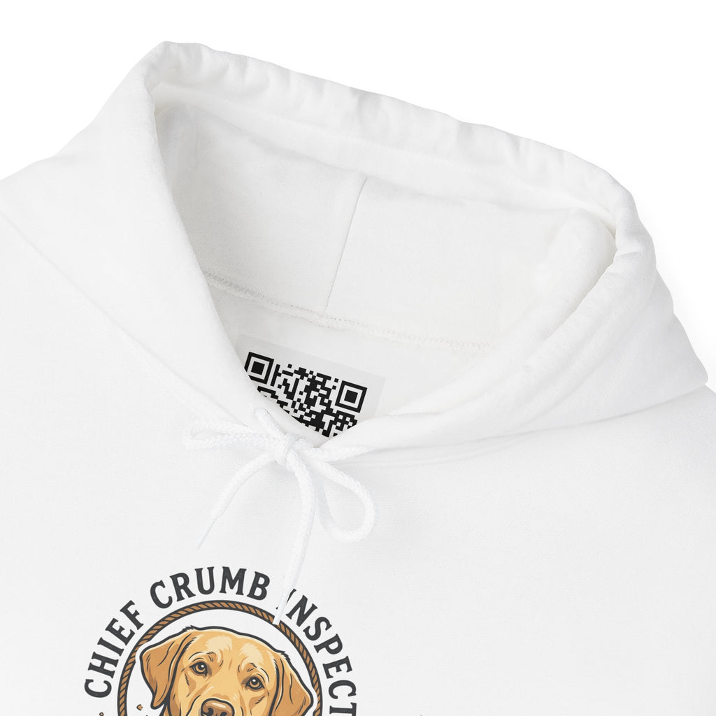 Labrador Retriever Hoodie — “Chief Crumb Inspector” Cute Labrador Kitchen Portrait Pullover
