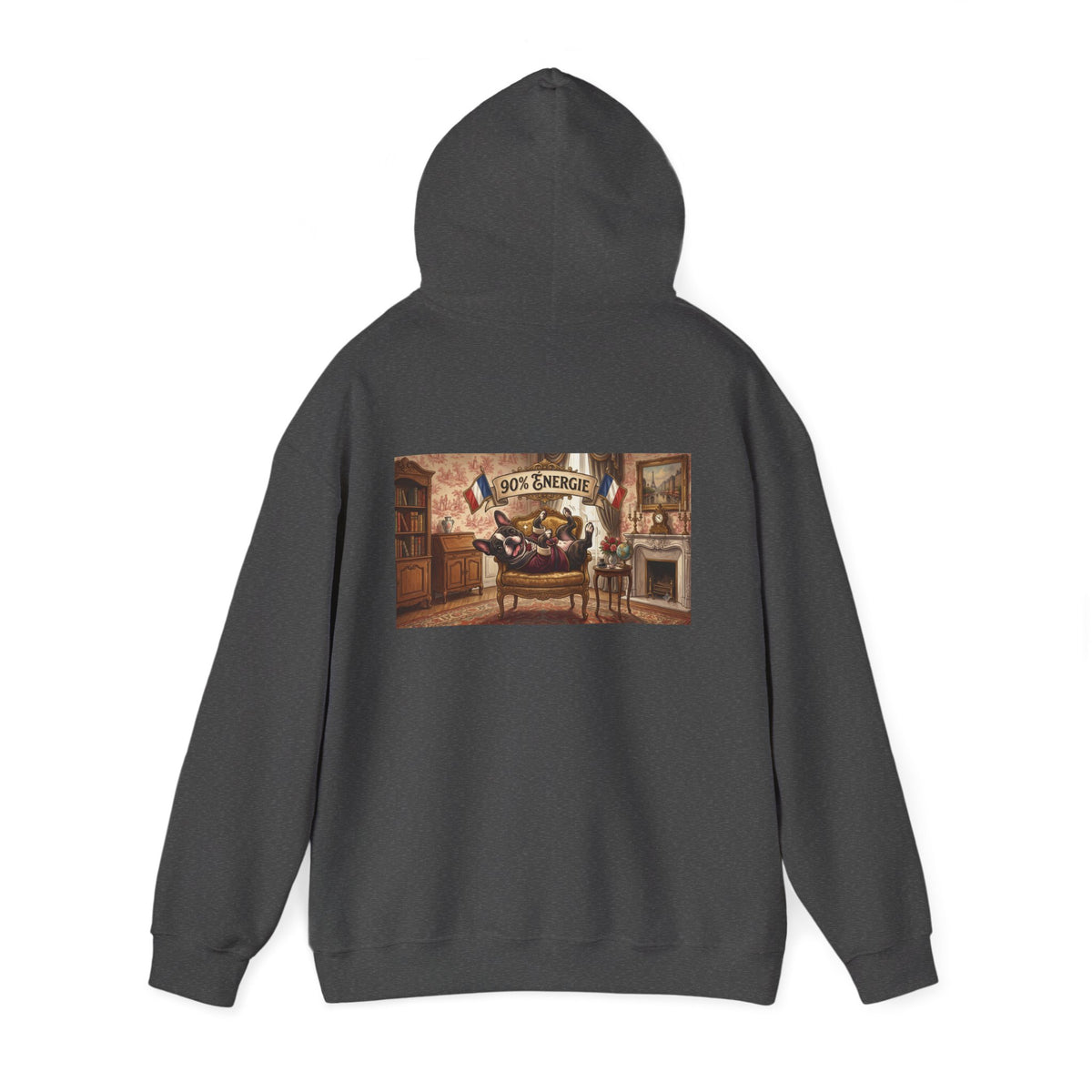 Frenchie Hoodie 90% Energy — Graphic Pullover