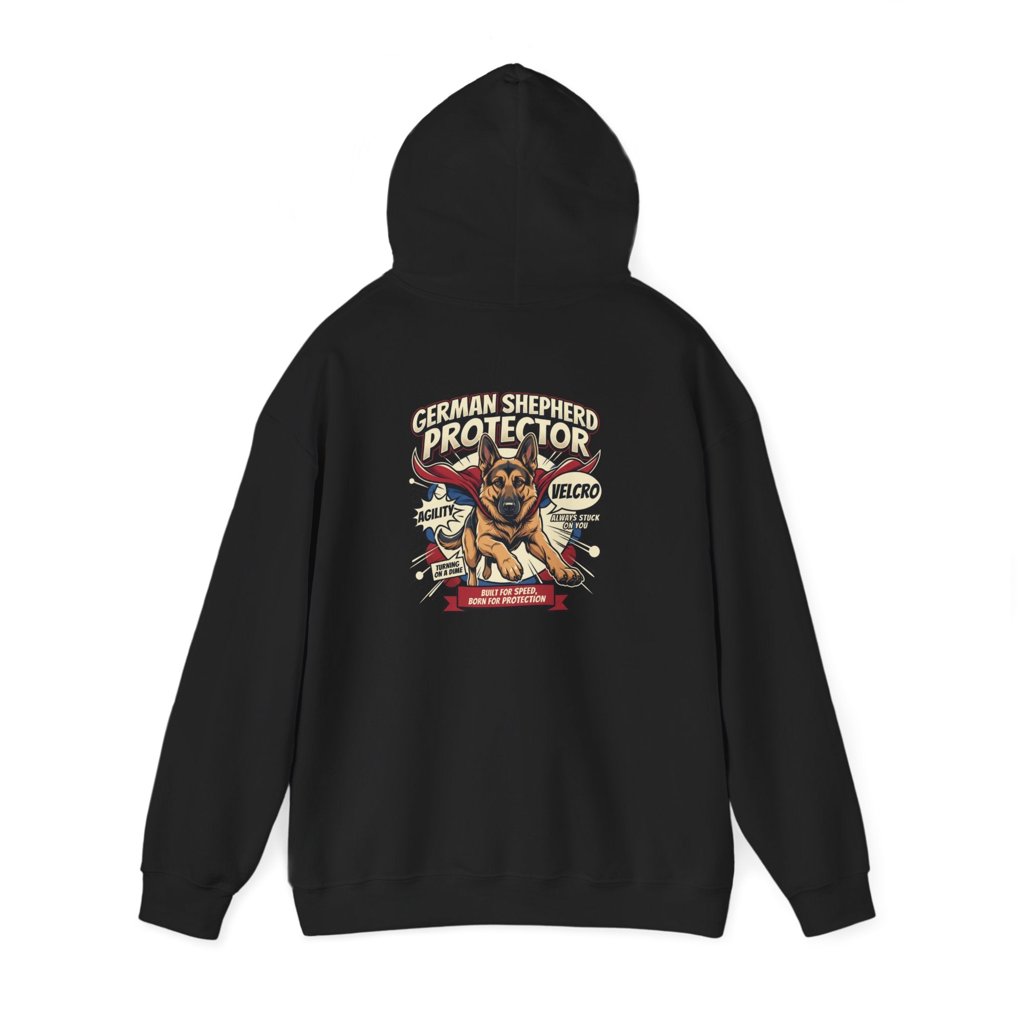 German Shepherd Protector Hoodie — "Not All Heroes Wear Capes" Dog Lover Pullover