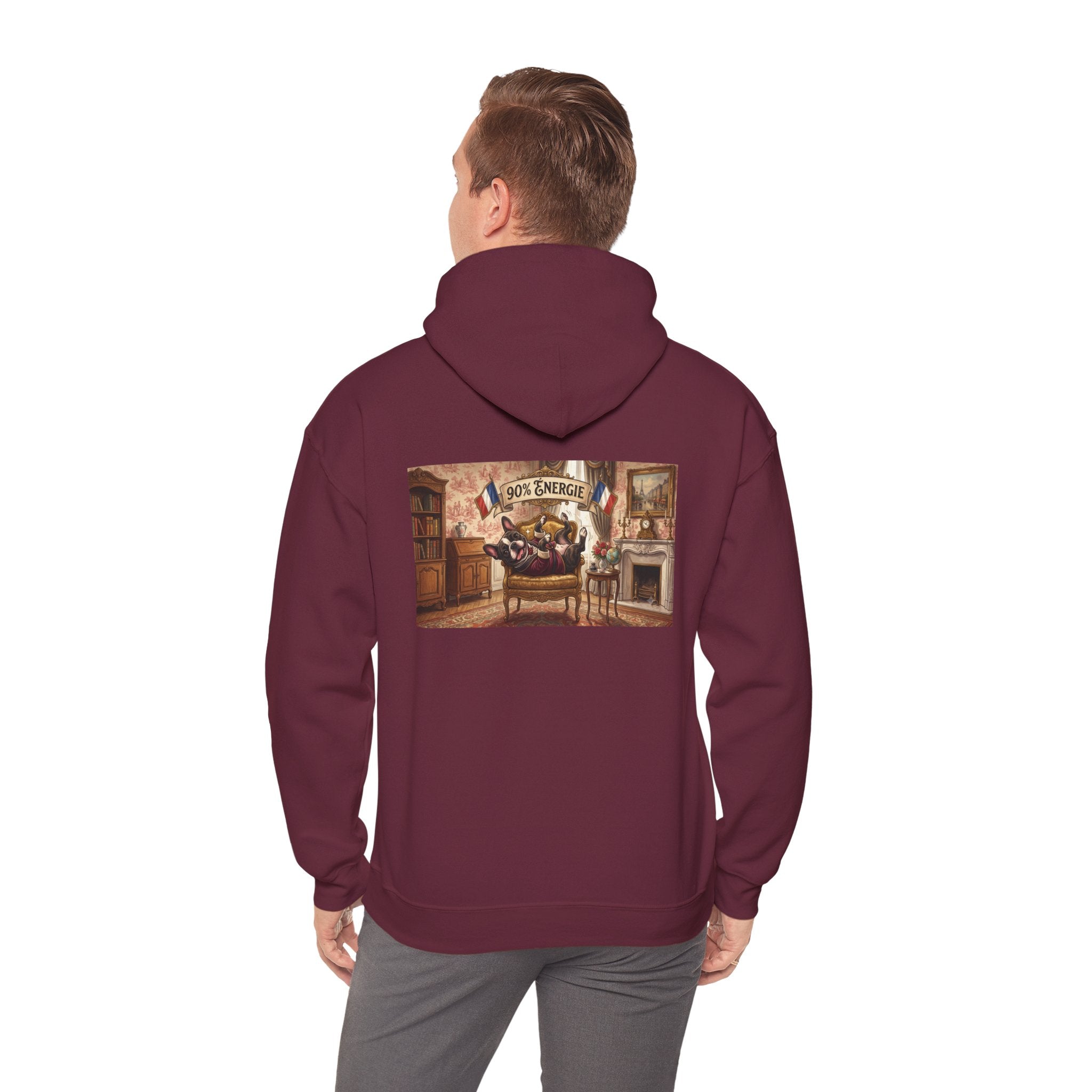 Frenchie Hoodie 90% Energy — Graphic Pullover