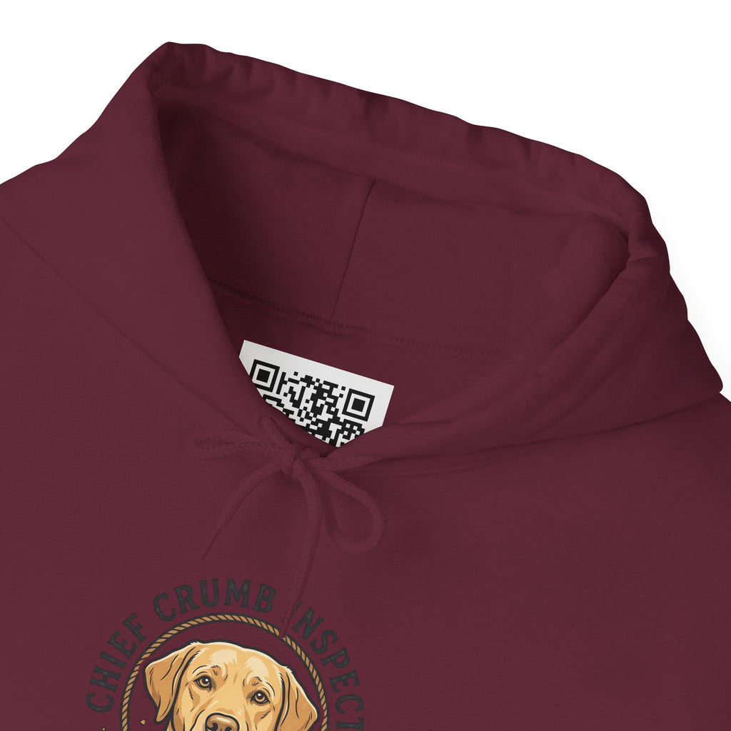 Labrador Retriever Hoodie — “Chief Crumb Inspector” Cute Labrador Kitchen Portrait Pullover