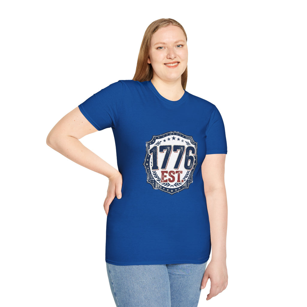 1776 Vintage Shield T-Shirt — Patriotic Independence Day Tee