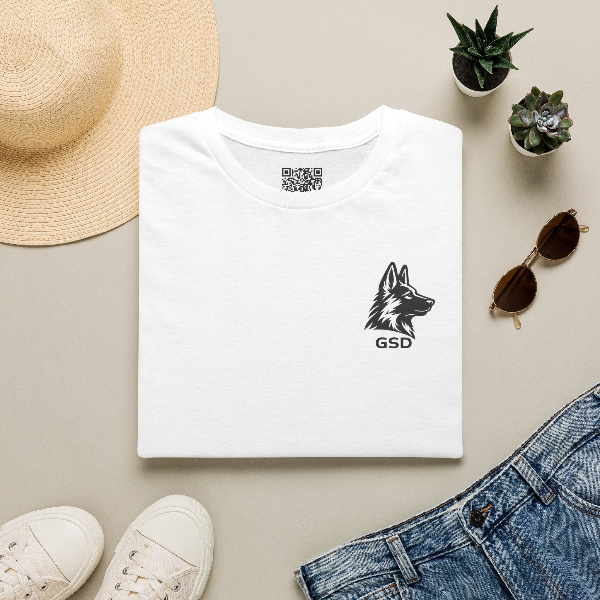 GSD German Shepherd Logo T‑Shirt — Minimal Dog Rescue Tribute Tee