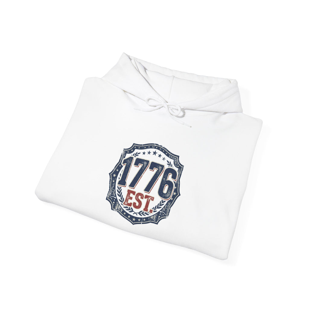 1776 Patriotic Hoodie — "Free Because of the Brave" Military Veteran Sweatshirt