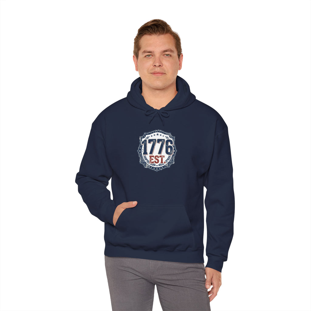 1776 Patriotic Hoodie — "Free Because of the Brave" Military Veteran Sweatshirt