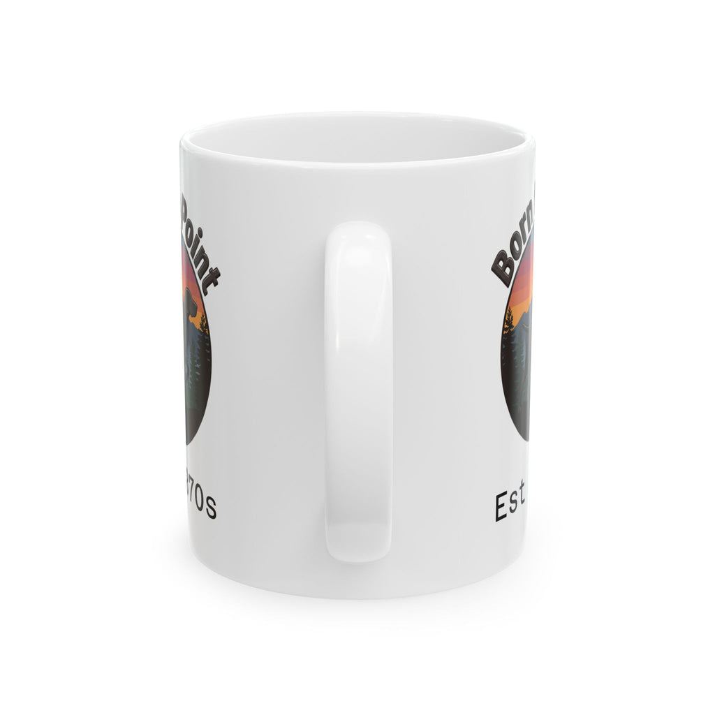GSP Ceramic Mug — Born to Paint Vintage Sunset Logo (11oz & 15oz)