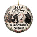 Personalized Dog Christmas Ornament — "12 Weekends Until Christmas" Ceramic Holiday Decoration 2026