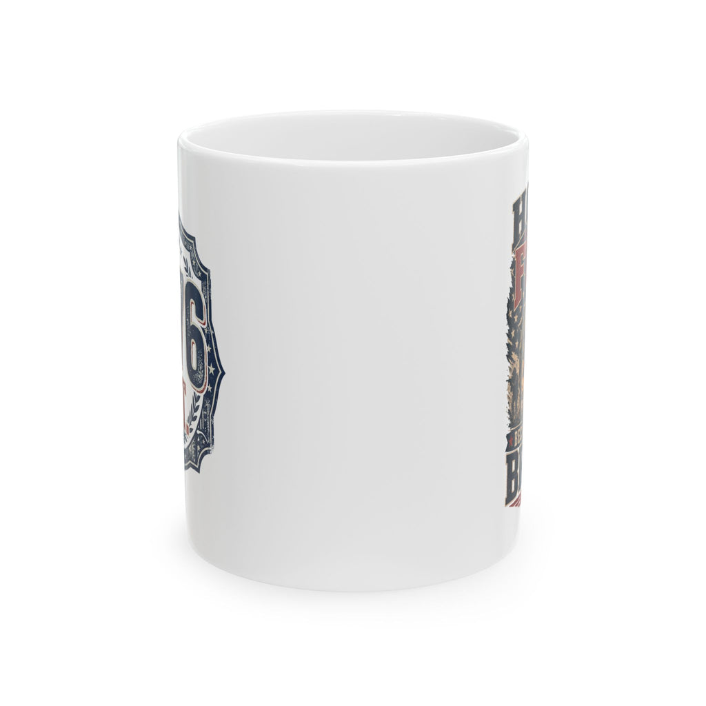 1776 American Freedom Ceramic Mug — Patriotic Police Shield Design (11oz & 15oz)