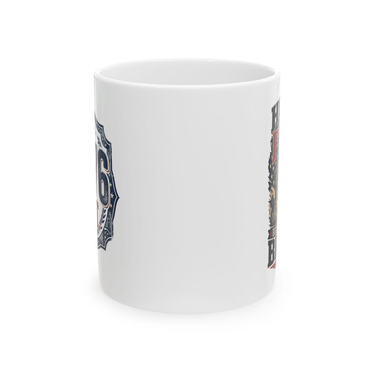 1776 American Freedom Ceramic Mug — Patriotic Police Shield Design (11oz & 15oz)