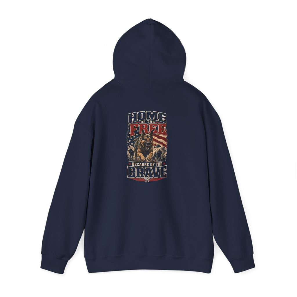 1776 Patriotic Hoodie — "Free Because of the Brave" Military Veteran Sweatshirt