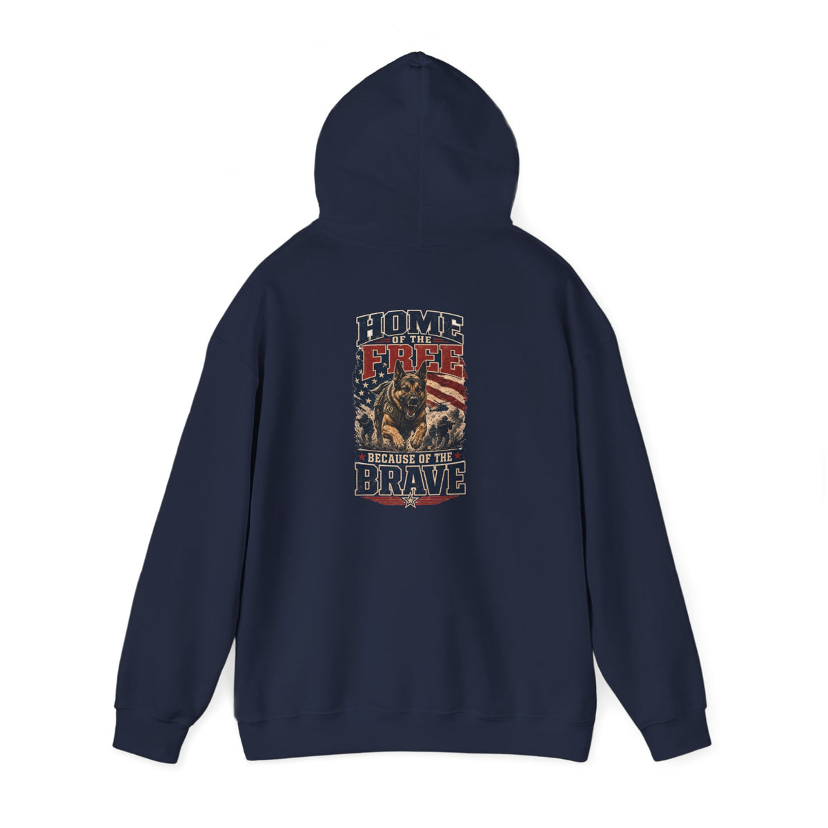 1776 Patriotic Hoodie — "Free Because of the Brave" Military Veteran Sweatshirt