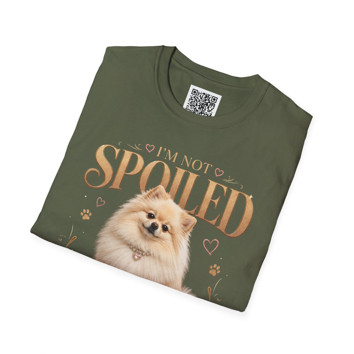 Pomeranian T-Shirt — "I'm Not Spoiled, I'm Well Cared For"