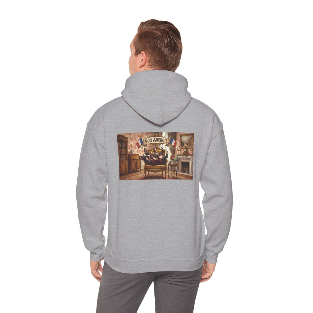 Frenchie Hoodie 90% Energy — Graphic Pullover