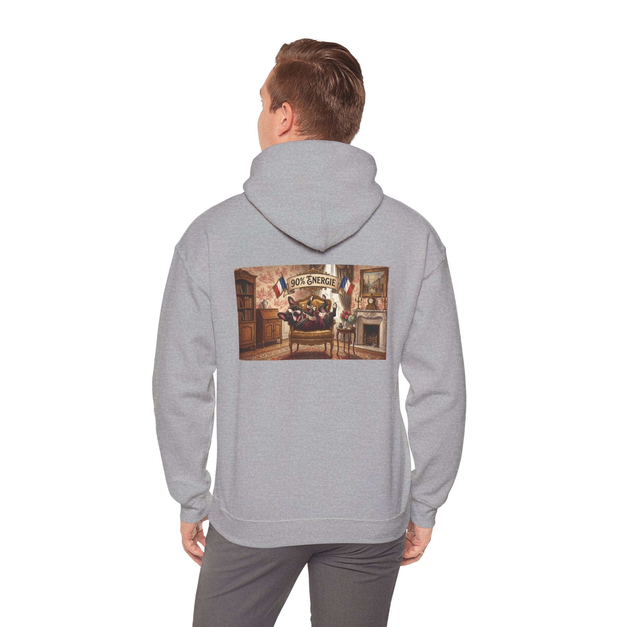 Frenchie Hoodie 90% Energy — Graphic Pullover