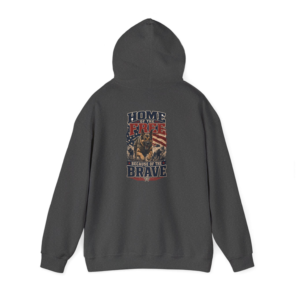 1776 Patriotic Hoodie — "Free Because of the Brave" Military Veteran Sweatshirt