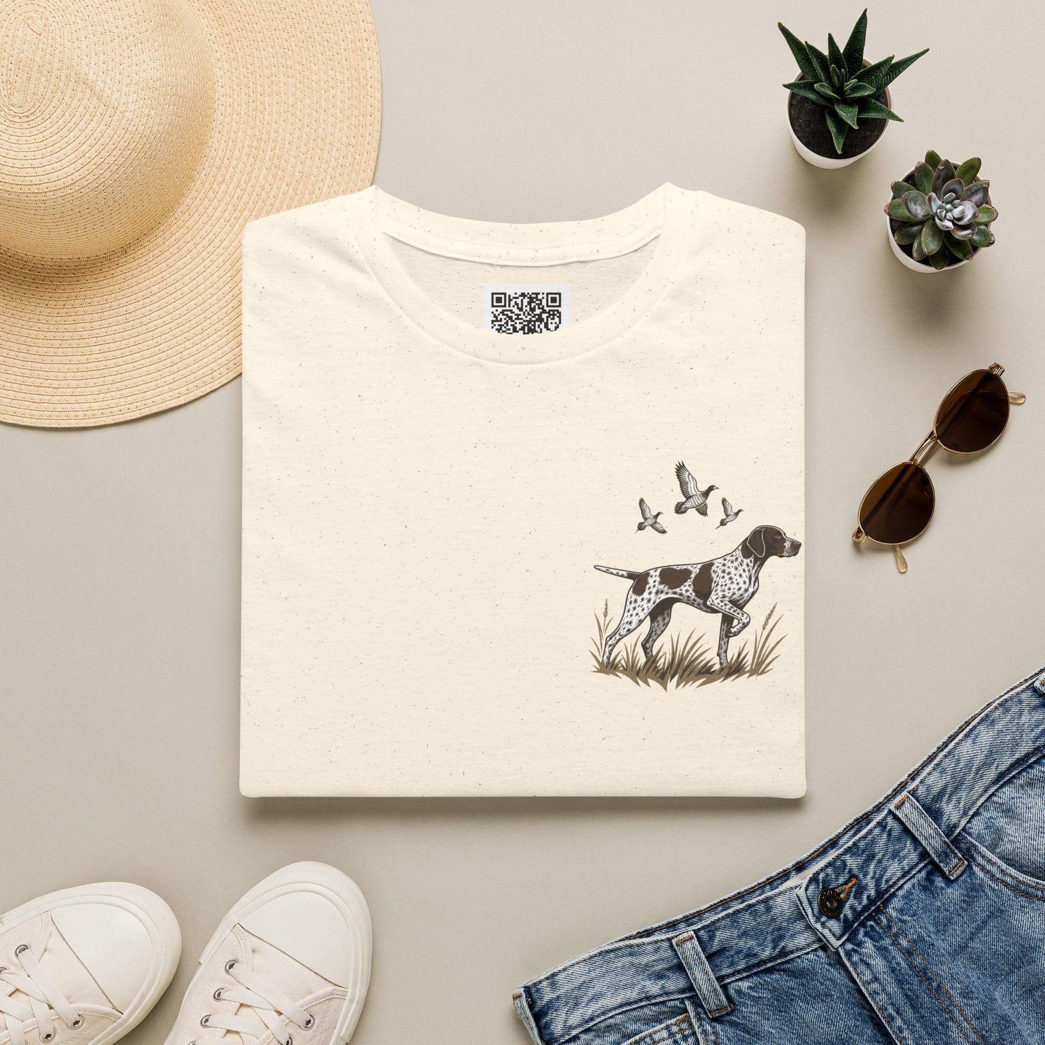 Pointer Dog Graphic T‑Shirt — Vintage Hunting Bird Design