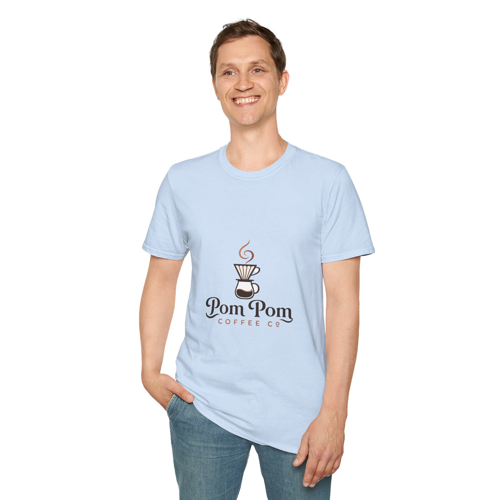 Pomeranian Pom Pom Coffee Pomeranian T-Shirt — “Fueled by Coffee and Pom Pom Energy”