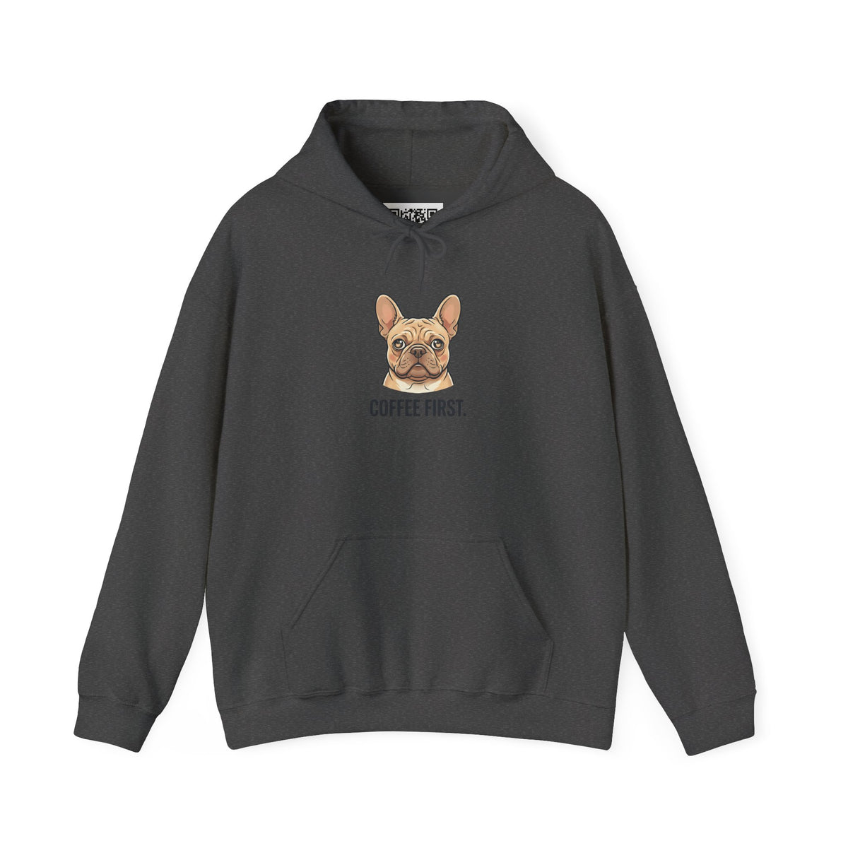 French Bulldog Coffee First Hoodie — 'Then The Zoomies' Graphic Pullover