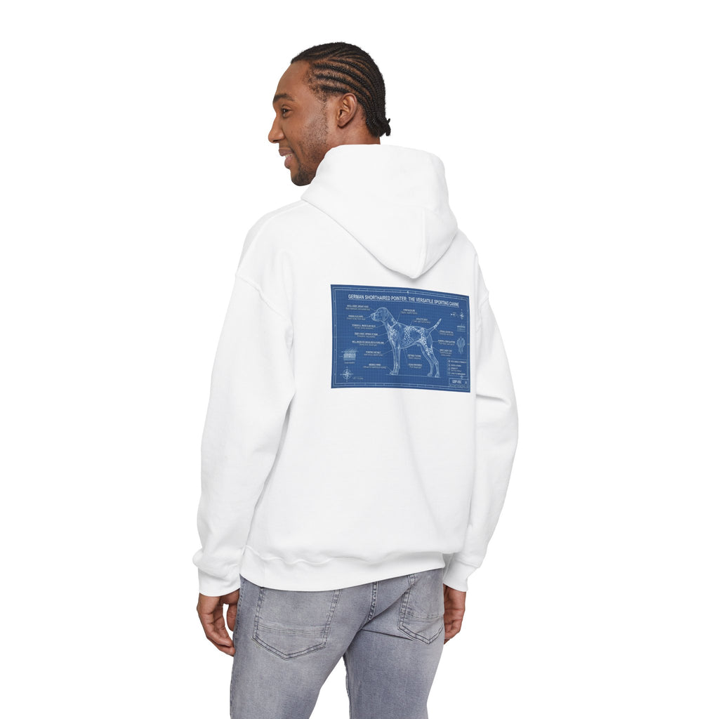 GSP 'Born to Hunt' Hoodie — German Shorthaired Pointer Blueprint Design