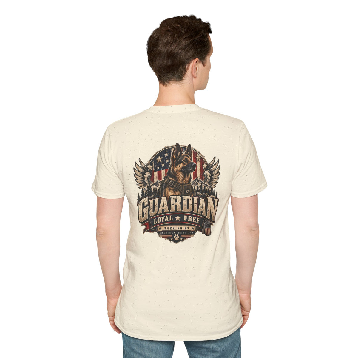 Guardian German Shepherd T-Shirt — Loyal & Free Patriotic K9 Tee