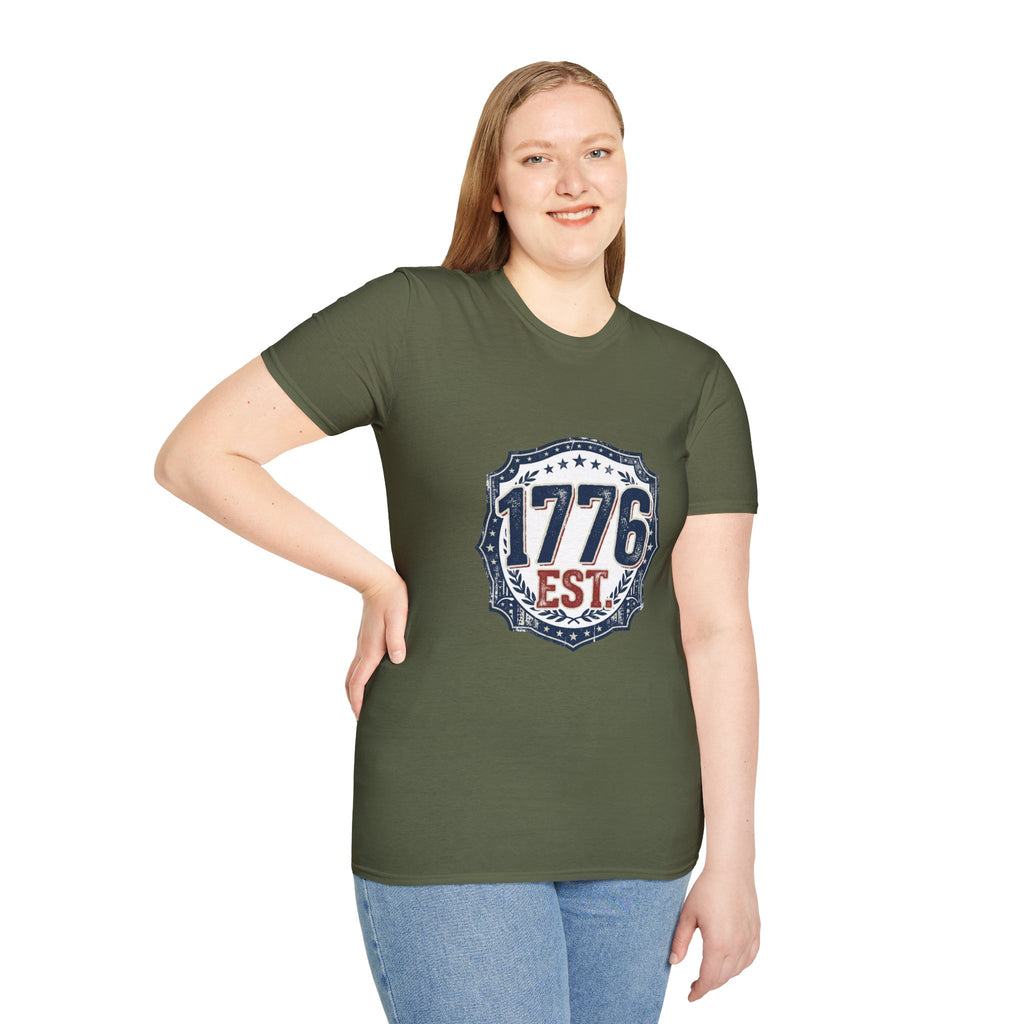 1776 Vintage Shield T-Shirt — Patriotic Independence Day Tee