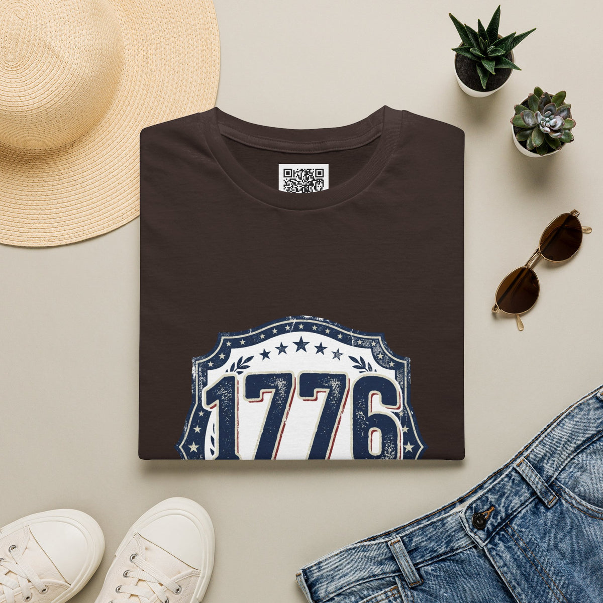 1776 Vintage Shield T-Shirt — Patriotic Independence Day Tee