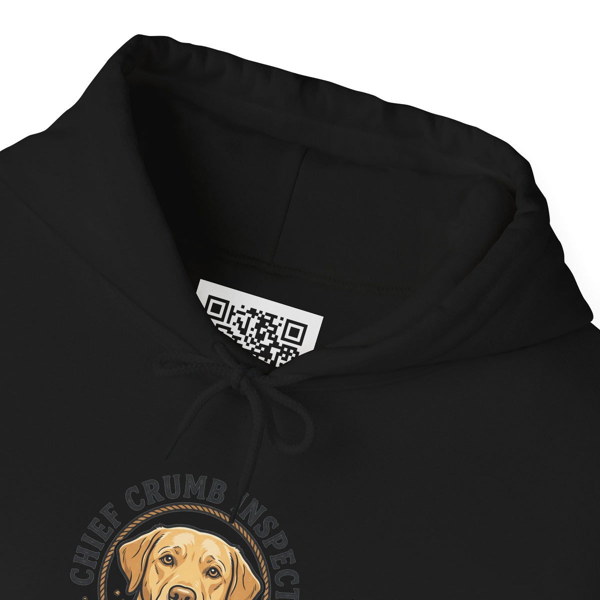 Labrador Retriever Hoodie — “Chief Crumb Inspector” Cute Labrador Kitchen Portrait Pullover