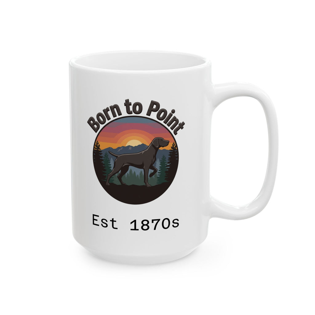 GSP Ceramic Mug — Born to Paint Vintage Sunset Logo (11oz & 15oz)