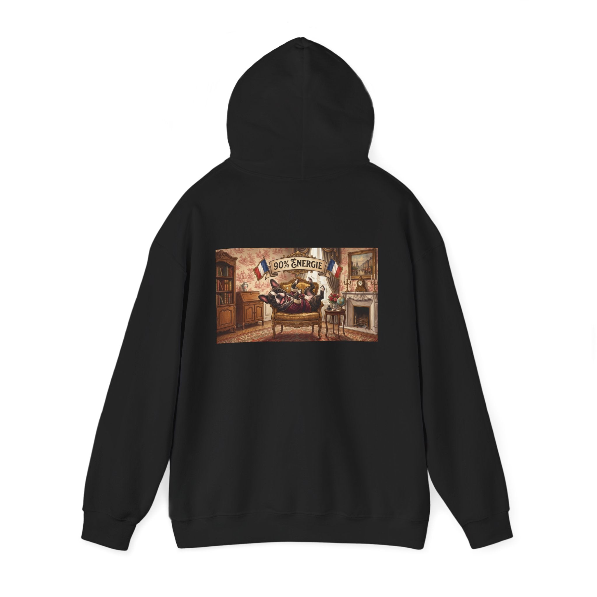 Frenchie Hoodie 90% Energy — Graphic Pullover