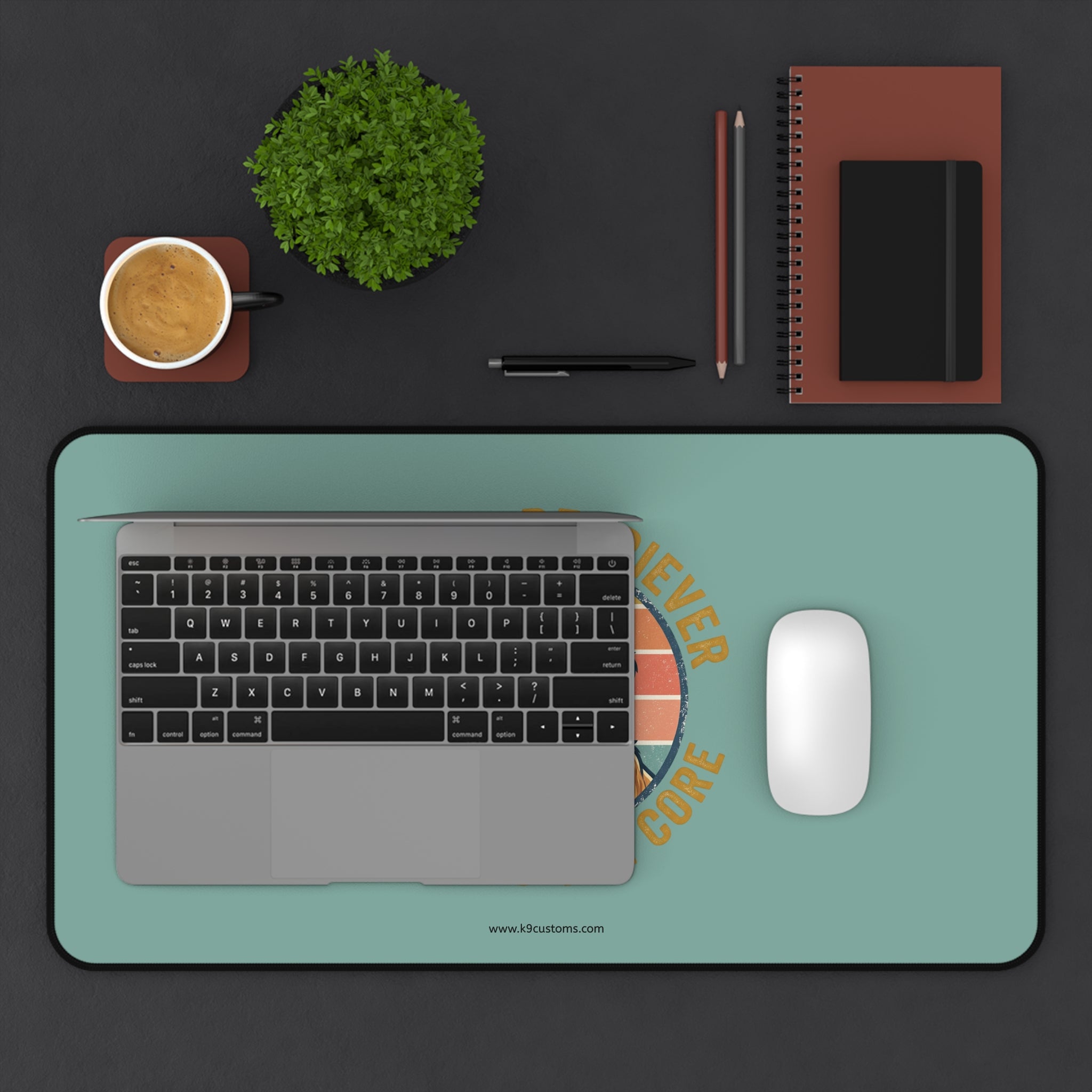Golden Retriever Desk Mat — "Loyal to the Core" Retro Pet Mousepad