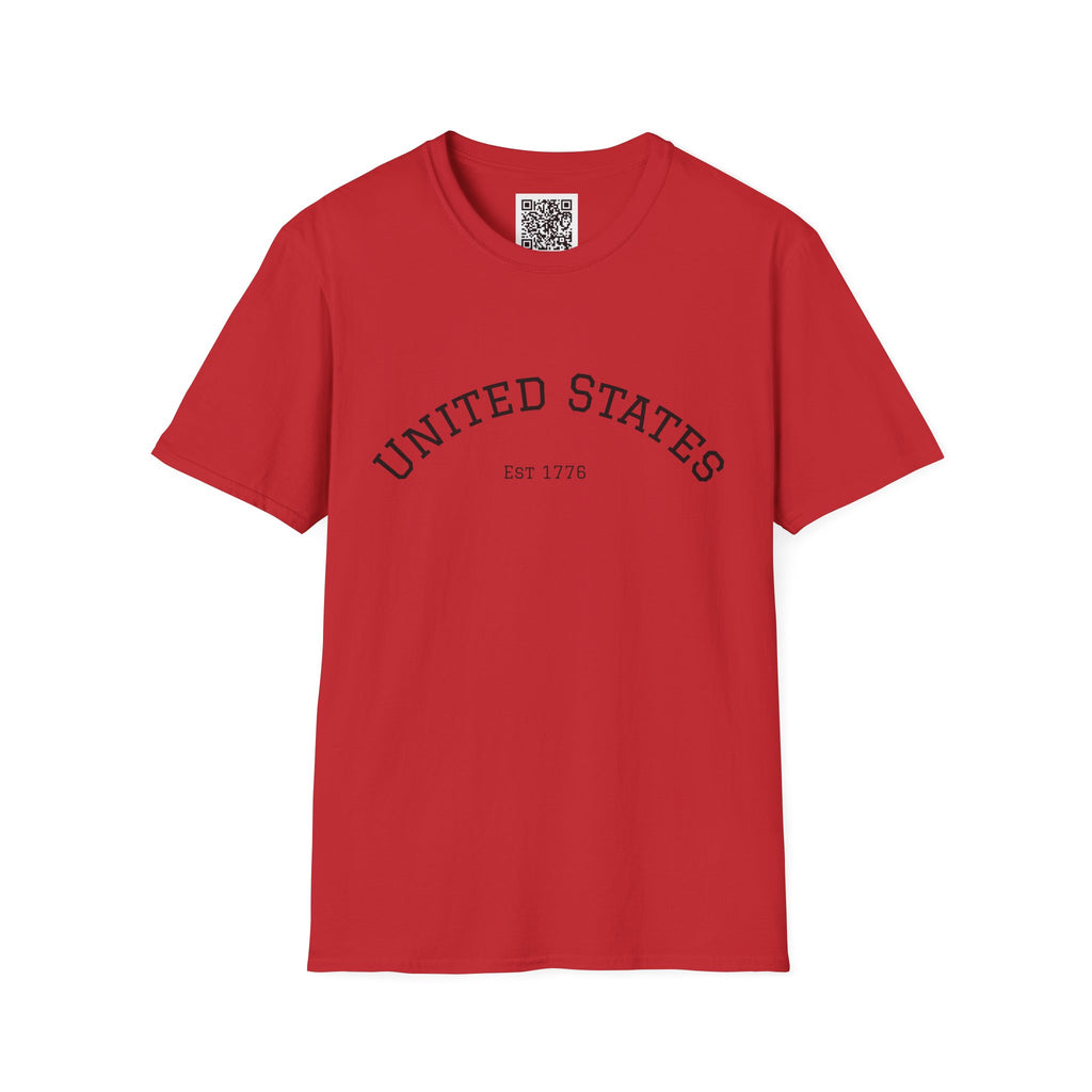 United States EST 1776 T-Shirt | Patriotic Vintage Script Tee