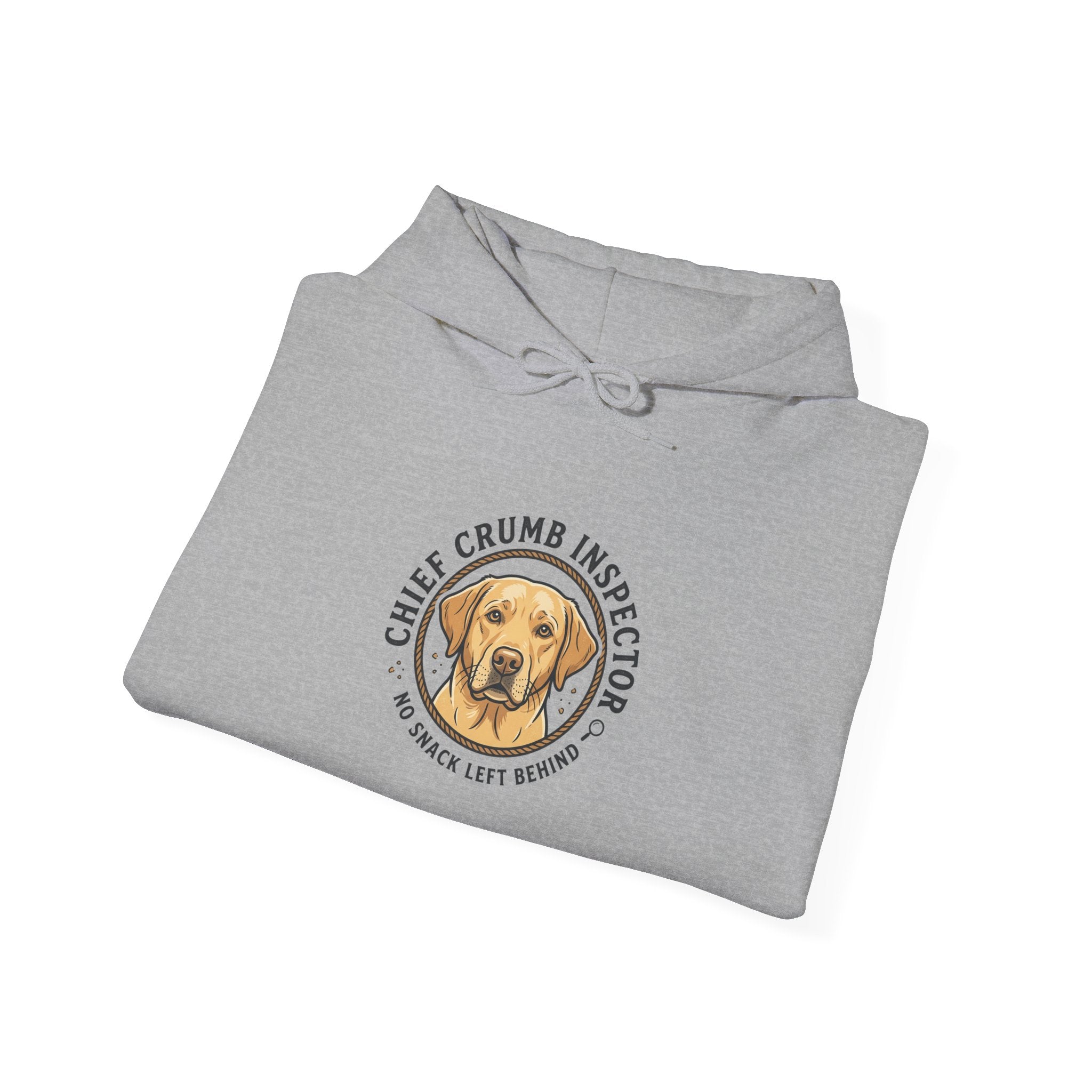 Labrador Retriever Hoodie — “Chief Crumb Inspector” Cute Labrador Kitchen Portrait Pullover
