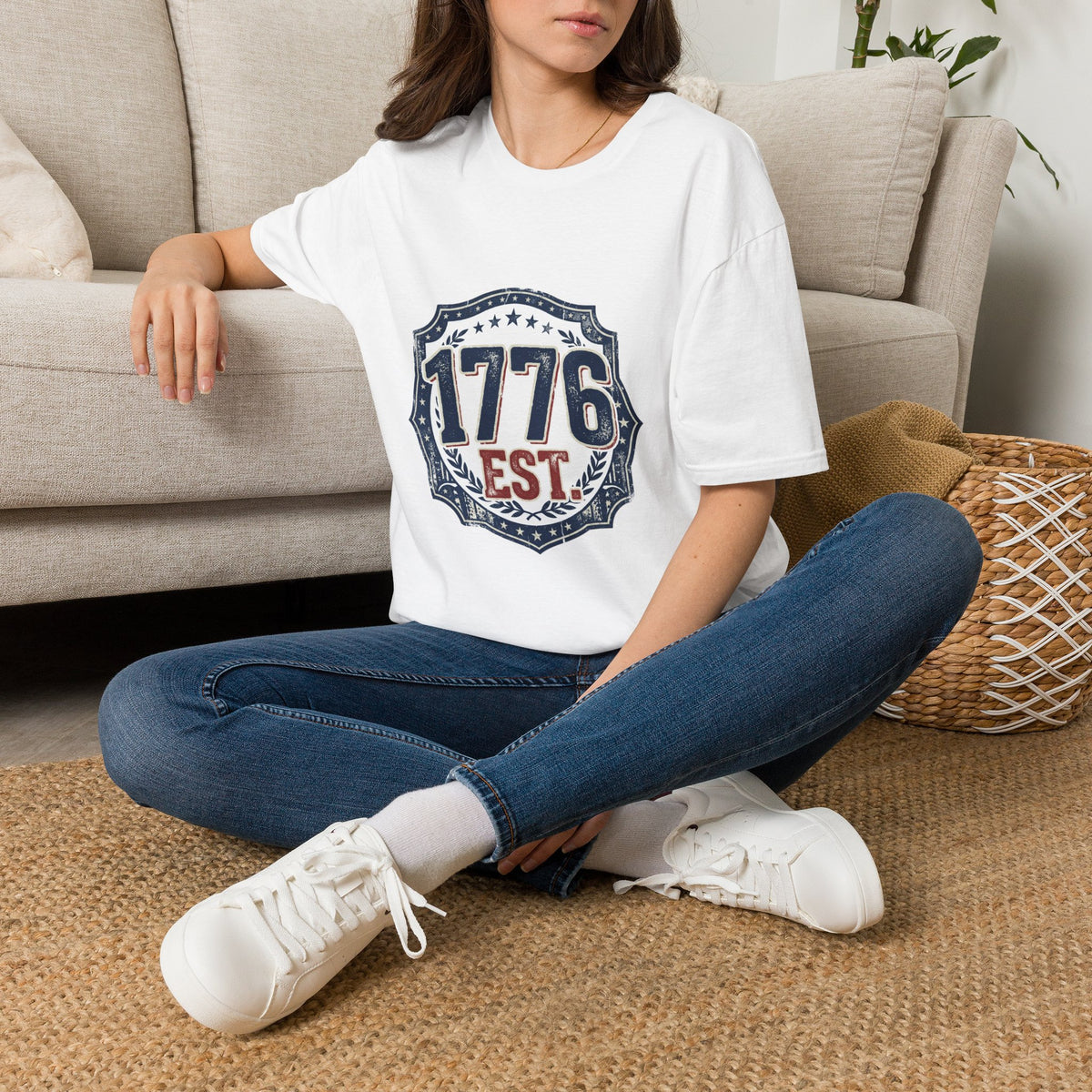 1776 Vintage Shield T-Shirt — Patriotic Independence Day Tee